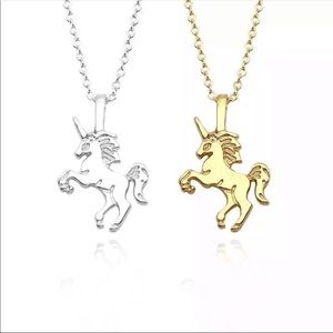 DAINTY GOLD NECKLACE W/ UNICORN PENDANT